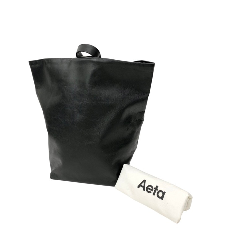 Aeta アエタ LEATHER RUCKSACK M ラックサック レザーバックパック バッグ ブラック LE03