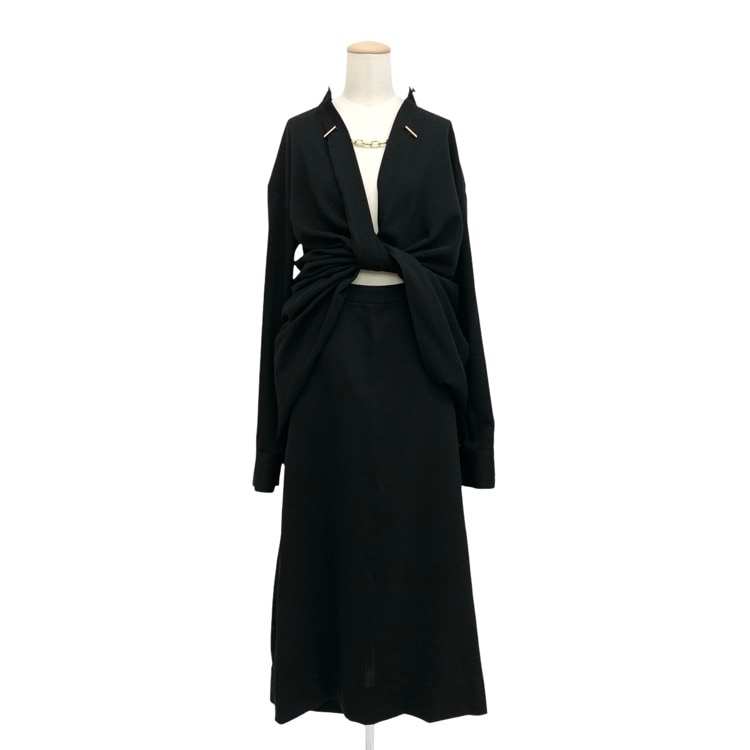 HARUNOBUMURATA ハルノブムラタ HILARY TWISTED FRONT WOOL DRESS ツイストワンピース 38 HM23S434-DOV01