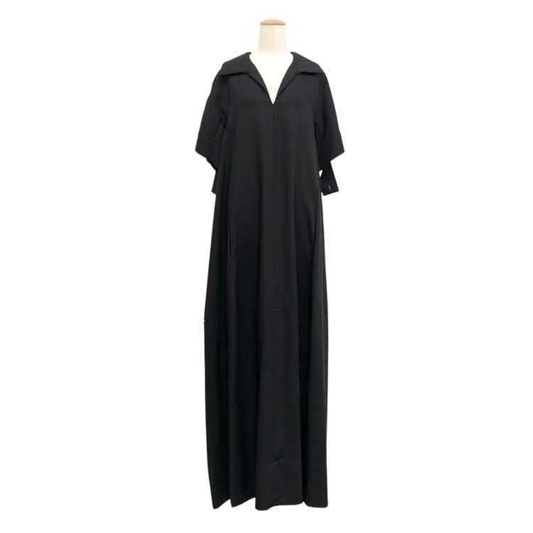 HARUNOBUMURATA ハルノブムラタ ドレス FRAVIA スキッパー マキシワンピース ブラック 38 HM22S414-DOV07