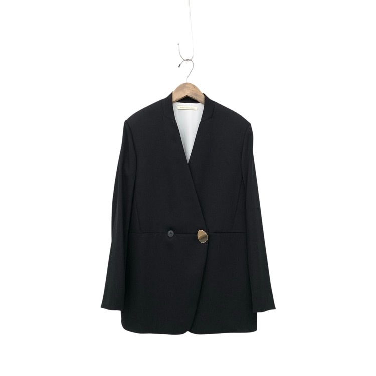 HARUNOBUMURATA ハルノブムラタ HARU ノーカラージャケット ゴールドメタルボタン 34 HM23S216-DOV01