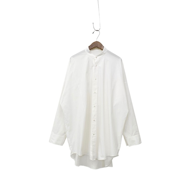 HARUNOBUMURATA ハルノブムラタ JASLYN OVERSIZED COTTON POPLIN SHIRT バンドカラーシャツ HM24W727-STY06