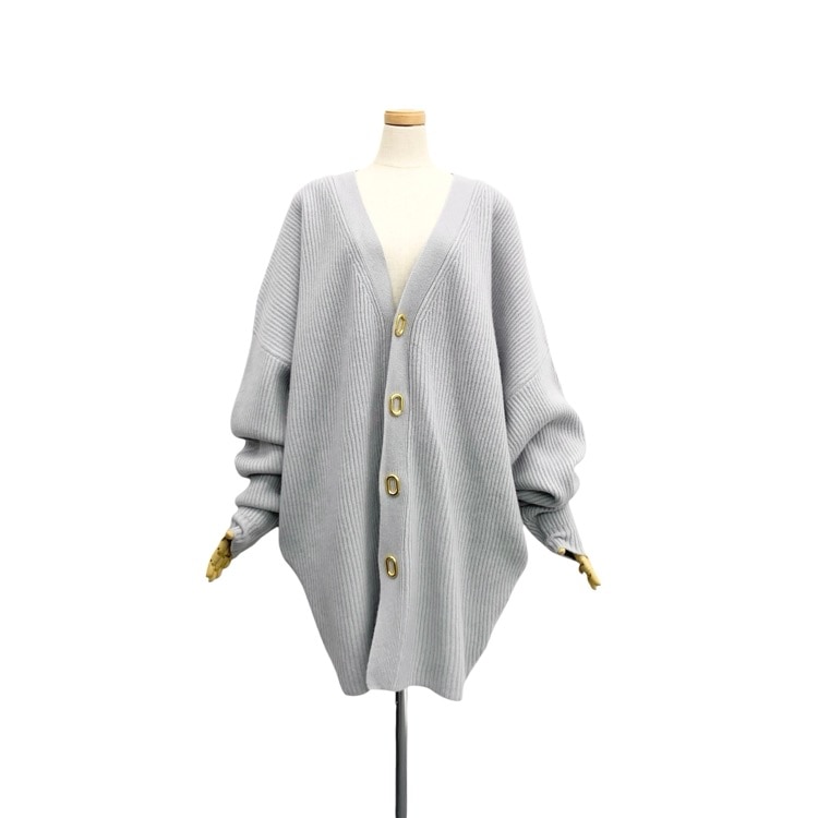 HARUNOBUMURATA ハルノブムラタ KASSEL ロングニットカーディガン アイスグレー 36 HM24W1014-FUK01