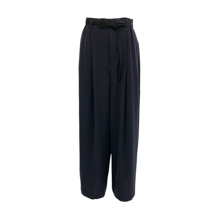 ENFOLD エンフォルド BELT WIDE-TROUSERS ベルトワイドトラウザー パンツ ネイビー 38 300HA231-0580