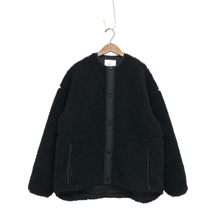 HYKE ハイク FAUX SHEARLING JACKET フェイクムートン ボアジャケット ブラック 2 232-17400