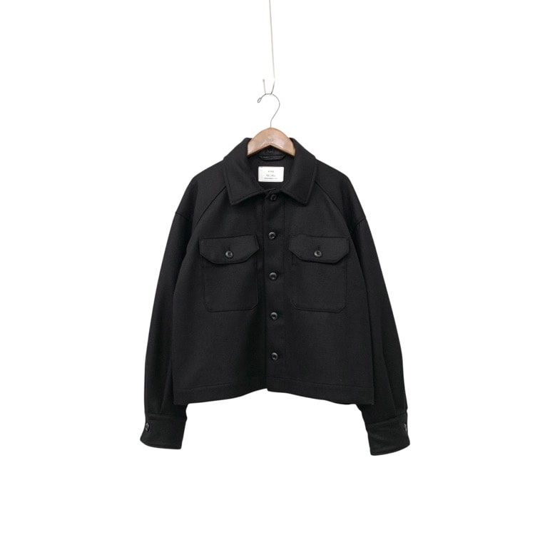 HYKE ハイク WOOL SHIRT JACKET ウールシャツジャケット ブラック 1 242-17457