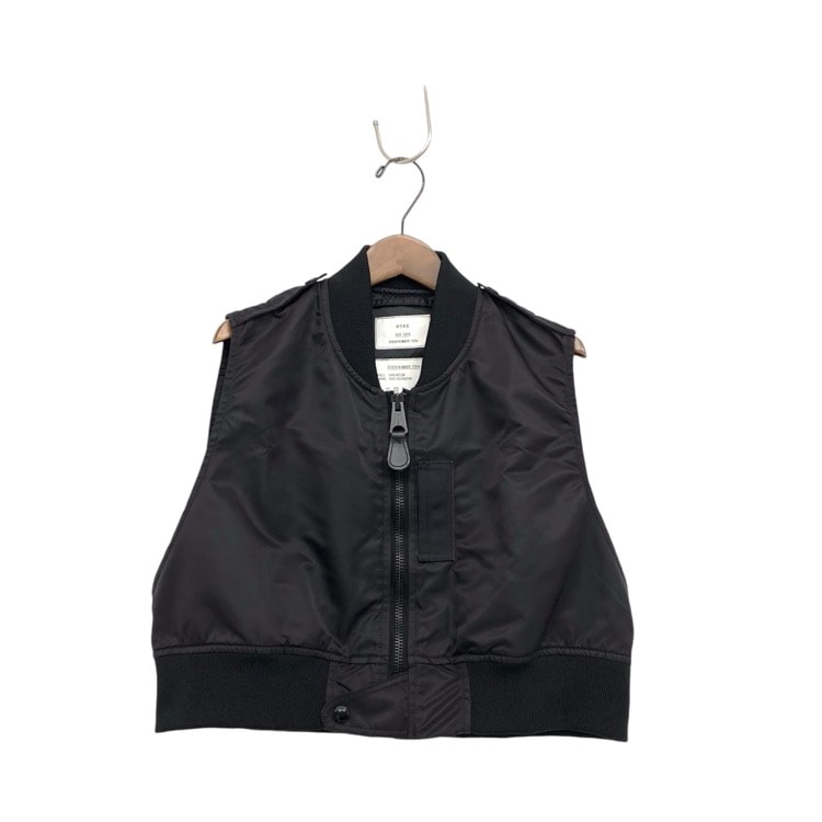2023SS HYKE ハイク TYPE L-2A CROPPED TOP クロップドブルゾン ベスト ブラック OSFA 231-17374