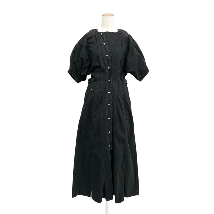 PHOTOCOPIEU フォトコピュー AGATHA デニムワンピース ベルト付 ブラック 36 221AGT