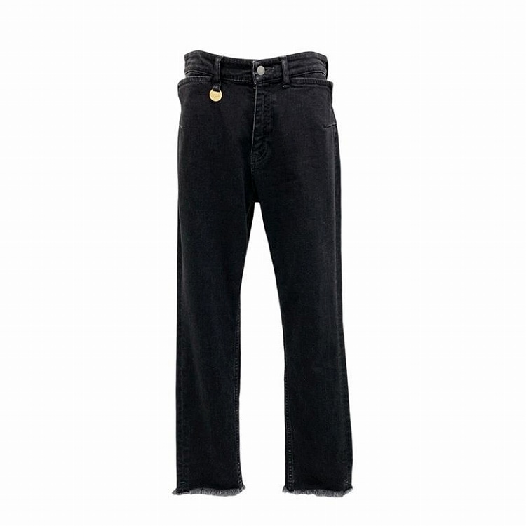 PHOTOCOPIEU フォトコピュー DANTE クロップトデニムパンツ メタルパーツ付 ブラック 38 241DNT