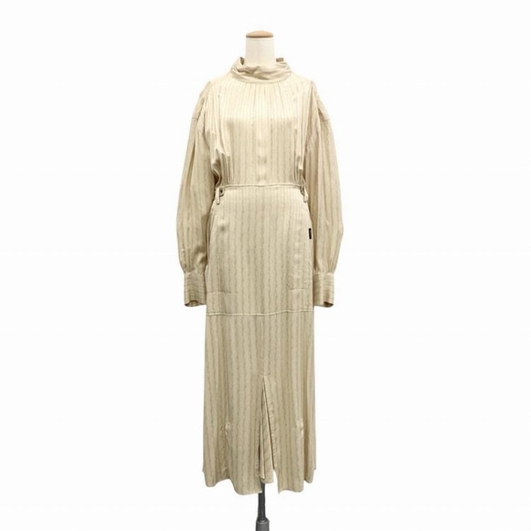 PHOTOCOPIEU フォトコピュー AURELIA DRESS ハイネック 刺繍ワンピース ベージュ 38 232ARA