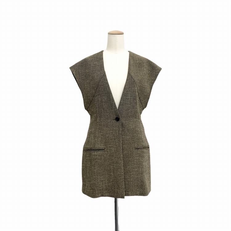 SATORU SASAKI サトルササキ NO-SLEEVE JACKET ブラックツイードジレ ノースリーブジャケット ベスト 2 SS22-JK02-102