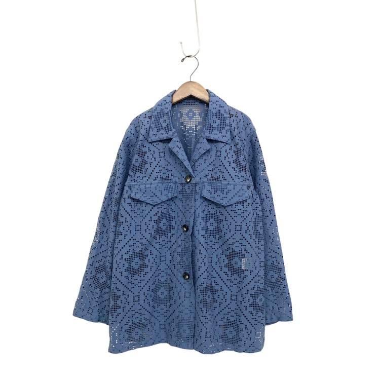 2024AW AKIRANAKA アキラナカ Roberta lace JK オーバーサイズレースジャケット ブルー 2 AR2409