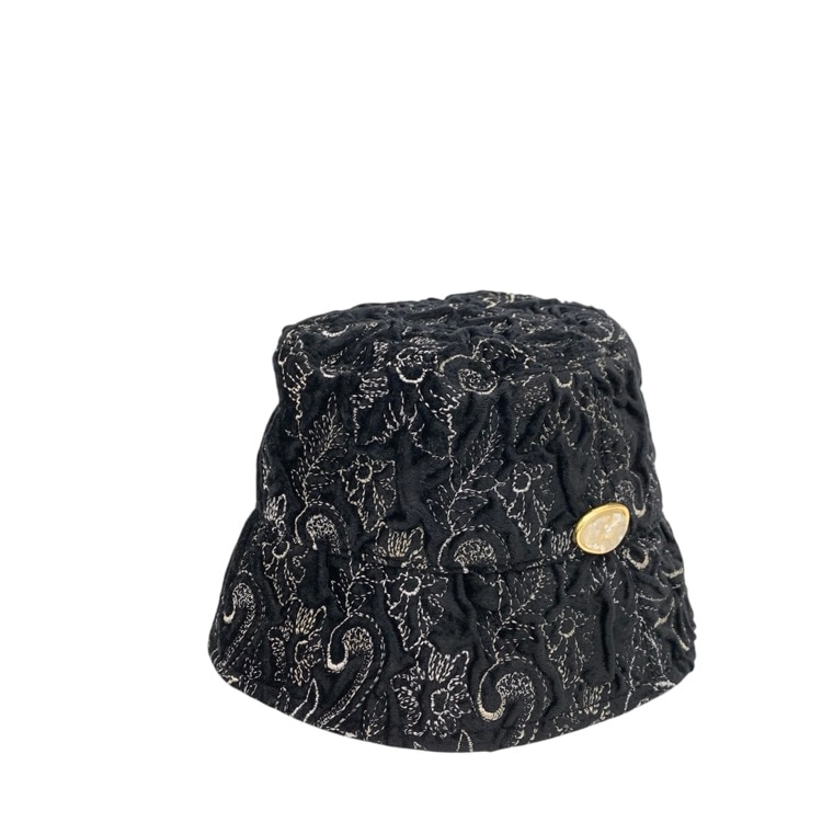 未使用品 MURRAL ミューラル Ice flower embroidery hat 氷花刺繍ハット ブラック Free 232081701013