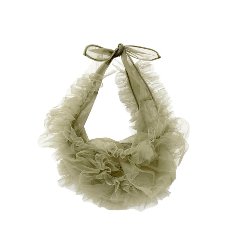2024AW Chika Kisada チカキサダ tulle bag チュールバッグ カーキ CZ-24082