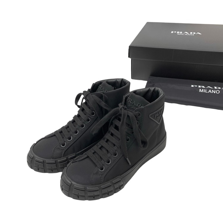 PRADA プラダ RE-NYLON ハイカット スニーカー ブラック 35.5 1T498M_1YFL_F0002_F_035