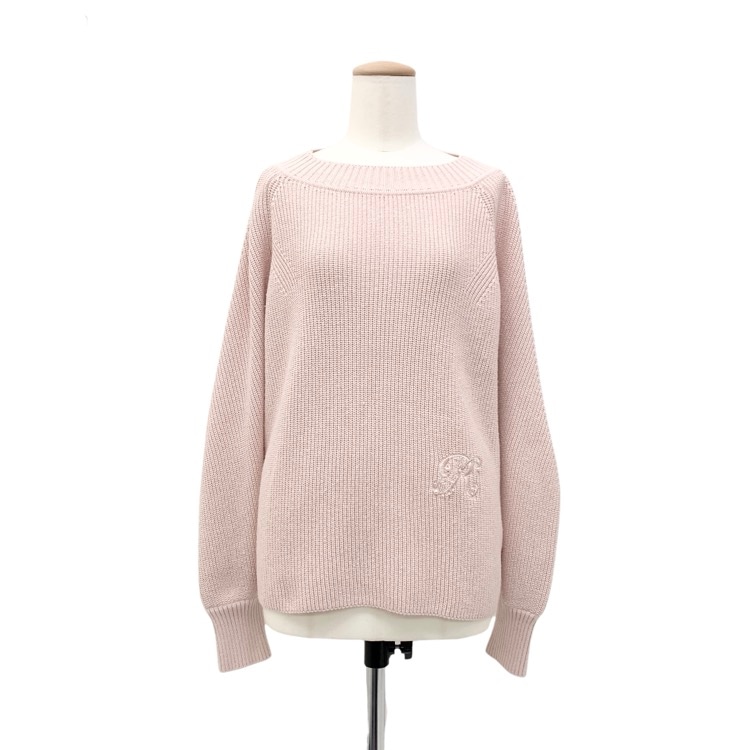 Rene ルネ ニット トップス パールロゴ刺繍 ピンク 36 6112020