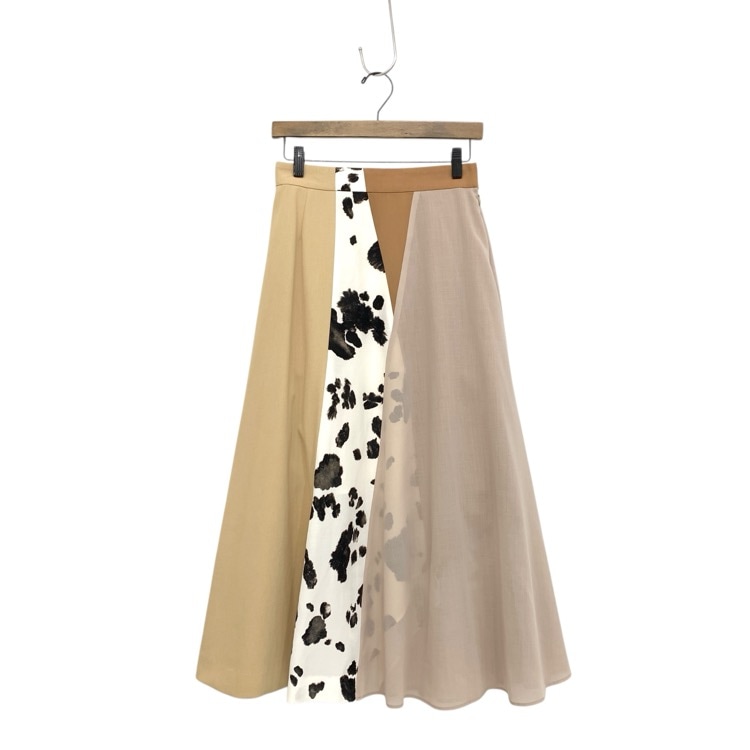 AKIRA NAKA アキラナカ Maili layered color skirt レイヤードカラー スカート ベージュ 2 AR2237