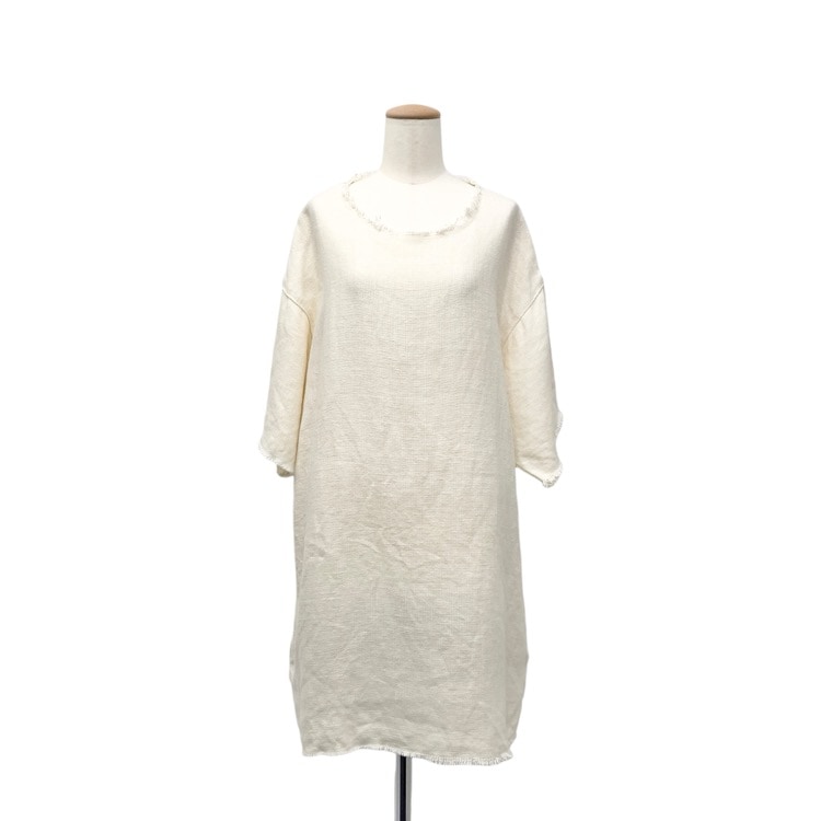 MARQUES ALMEIDA マルケスアルメイダ カットオフリネンドレス ワンピース ホワイト S 089 SS16