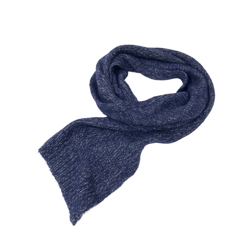 CELINE セリーヌ アルパカウールマフラー フィービー期 ネイビー TU 2 4D38/6337