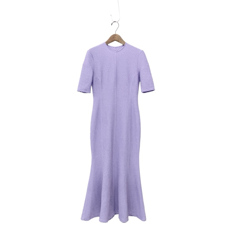 未使用 24SS Mame Kurogouchi マメクロゴウチ Shirring Jersey Jacquard Mermaid Dress シャーリングワンピース パープル 2 MM24SS-JS013