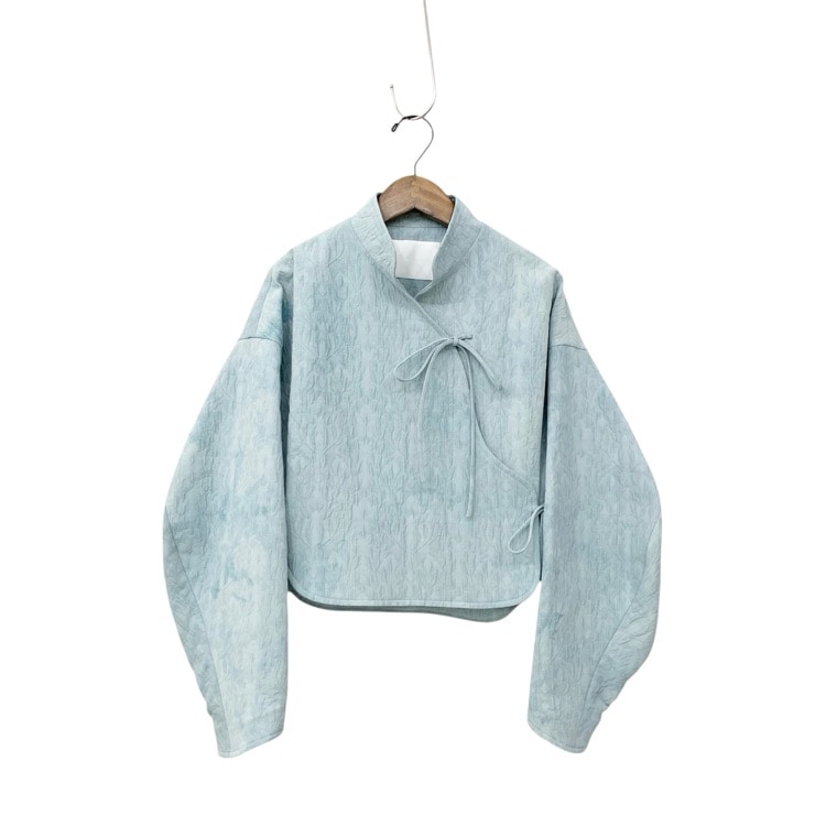 未使用品 2024SS Mame Kurogouchi マメクロゴウチ Unlevel Dyeing Short Jacket ムラ染めジャガード ショートジャケット 1 MM24SS-JK036