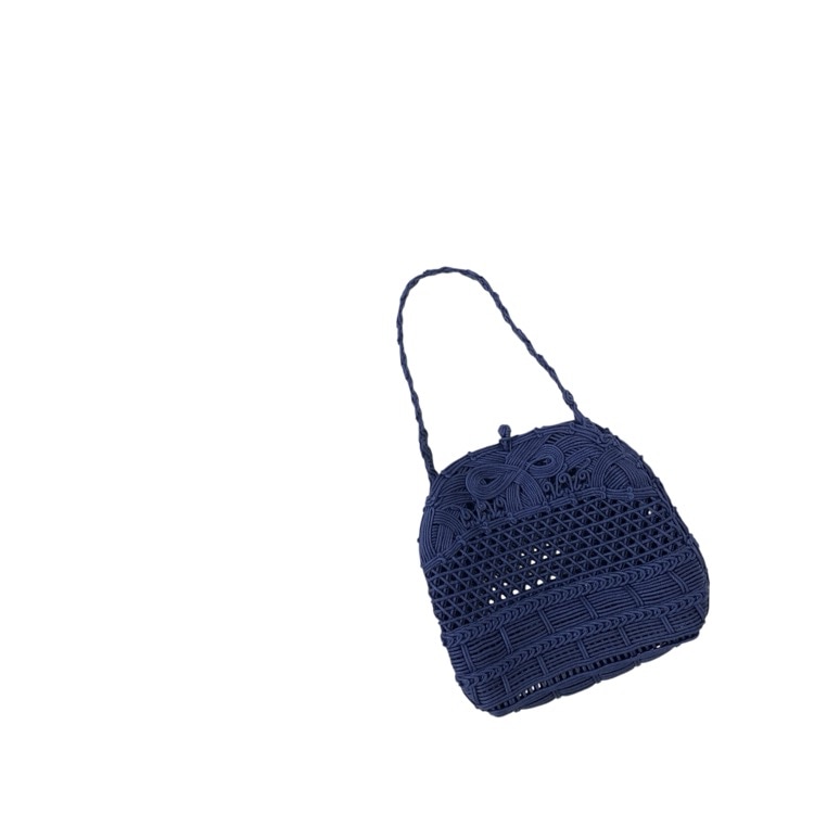 未使用品 Mame Kurogouchi マメクロゴウチ Cord Embroidery Hanakago Mini Hand Bag 花籠ハンドバッグ ネイビー F MM23FW-AC310