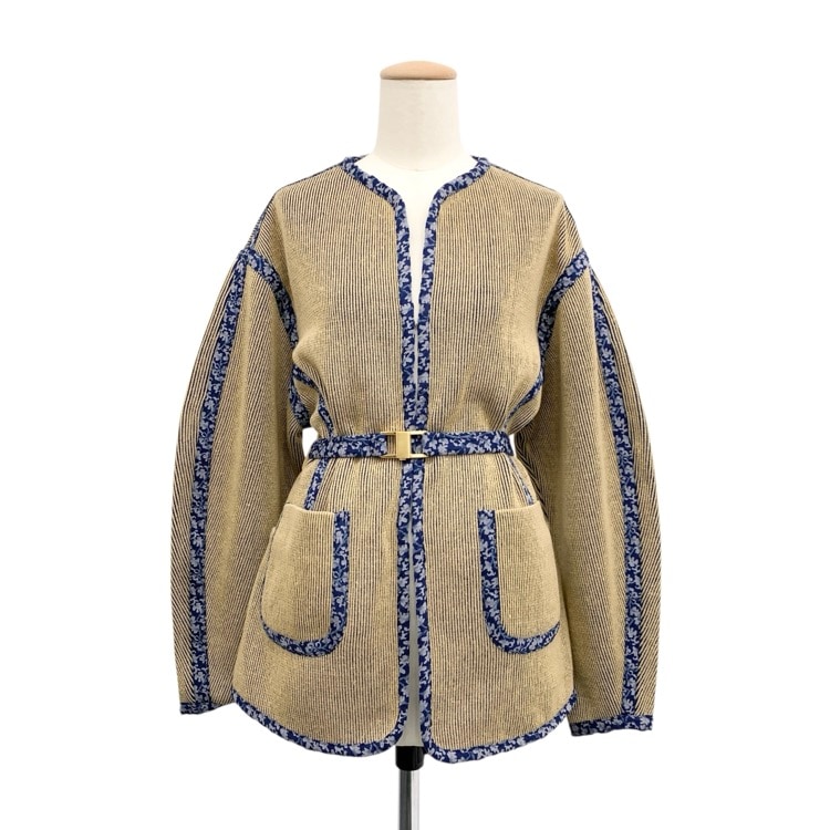 2024SS Mame Kurogouchi マメクロゴウチ Double Face Floral Detail Knitted Jacket 伊万里ニットジャケット 2 MM24SS-KN011