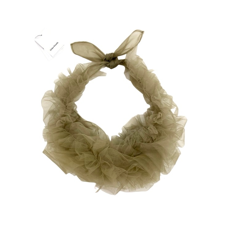 未使用品 2024AW Chika Kisada チカキサダ tulle bag チュールバッグ カーキ F CZ-24082