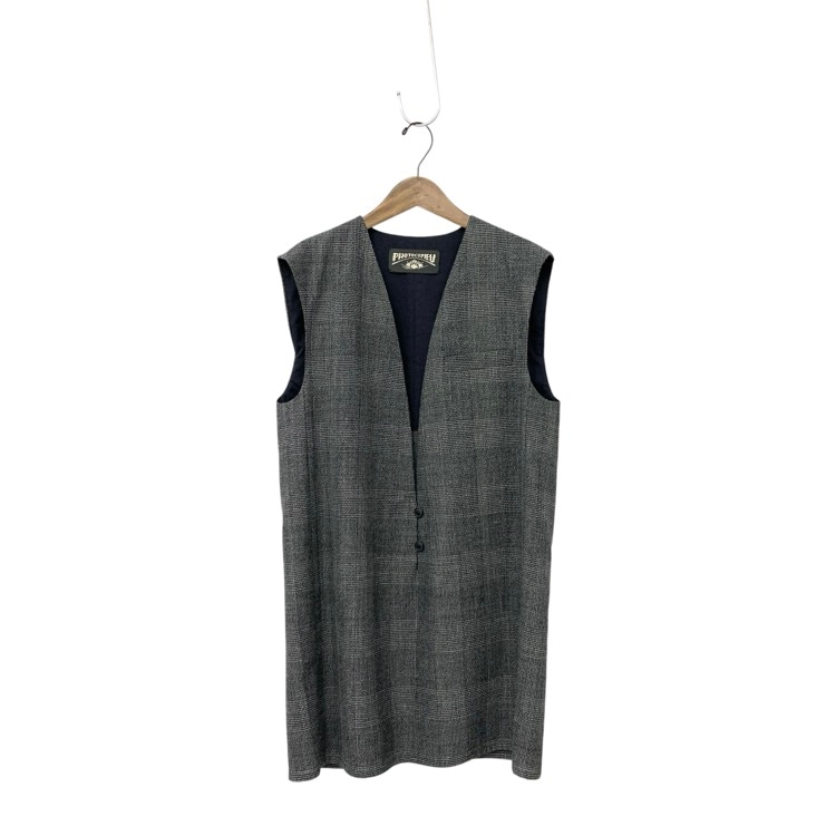 PHOTOCOPIEU フォトコピュー VALENTINE ジレ グレンチェックロングベスト グレー TU 211VLT