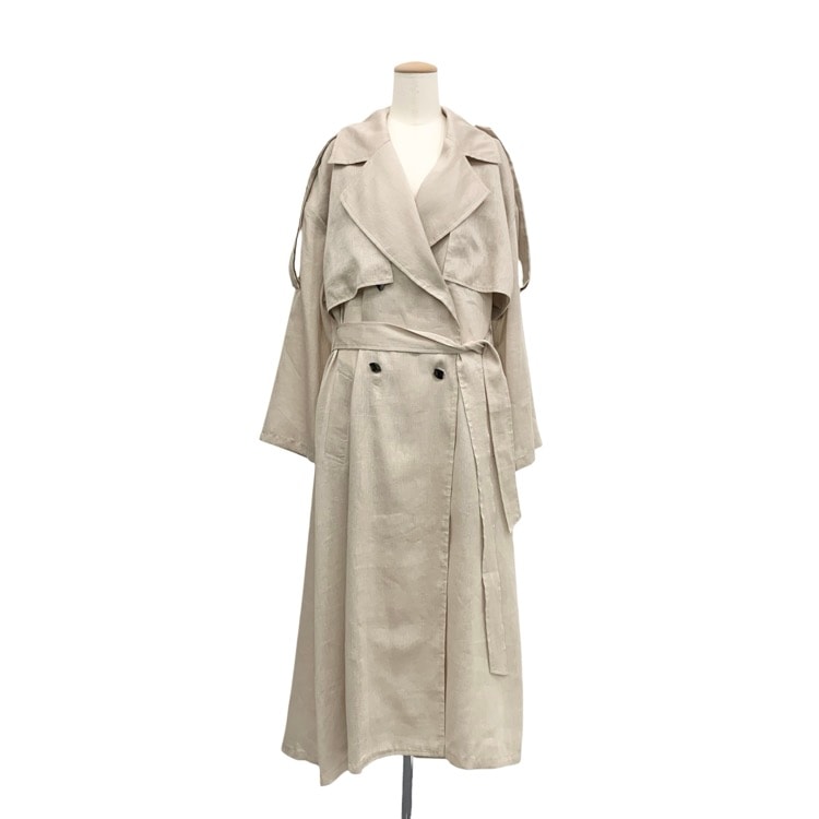 MURRAL ミューラル linen open back trench coat リネンオープンバック トレンチコート ベージュ F mu21ss-0101