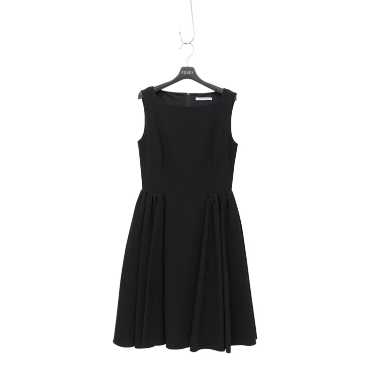 FOXEY NEWYORK フォクシー サイドギャザードレス ワンピース ブラック 40 38328-NSOFN