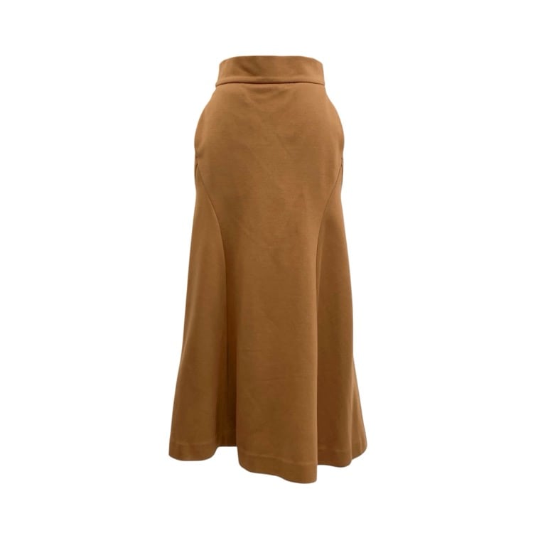 Mame Kurogouchi マメクロゴウチ Double Face Jersey Flared Skirt ダブルフェイスジャージーフレア スカート ブラウン 1 MM21PS-JS706