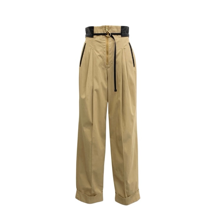 Mame Kurogouchi マメクロゴウチ High Waisted Chino Wide Trousers ハイウエストチノワイドパンツ ベージュ 1 MM21PF-PT705