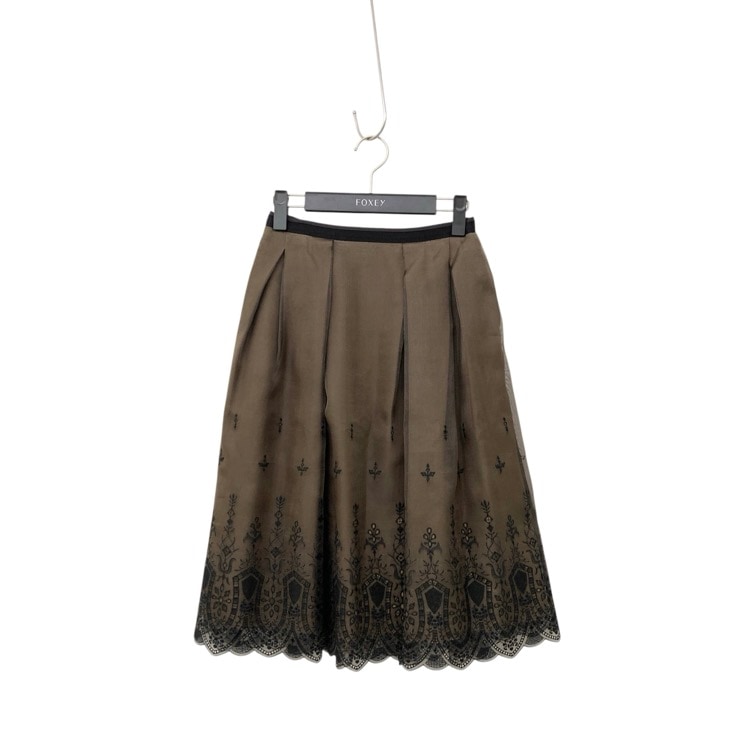 FOXEY フォクシー Organdy Skirt オーガンジー スカート ブラウン 38 38811-ASFN04KF