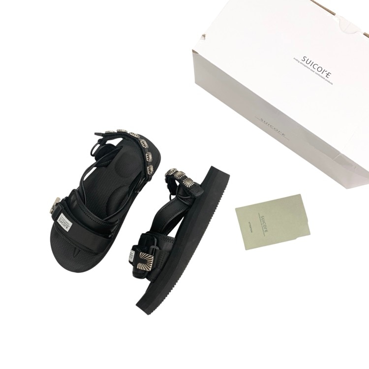 TOGA×SUICOKE トーガ×スイコック TONO トノ スタッズサンダル メタルパーツ ブラック 6/24cm TC241-AJ510