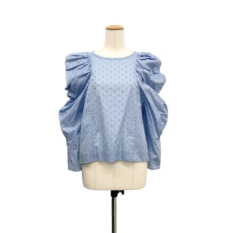 2024SS SEVEN TEN by MIHO KAWAHITO セブンテン バイ ミホ カワヒト アイレットレースポインティショルダートップス ブラウス S 8S106