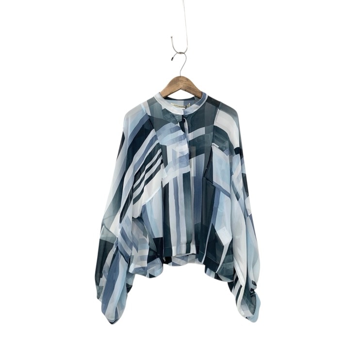 未使用品 2025SS HARUNOBUMURATA ハルノブムラタ THE TOKYO別注 HAYES パフスリーブシアーブラウス 京都マーブルコラボ 34 HM25S712-SP