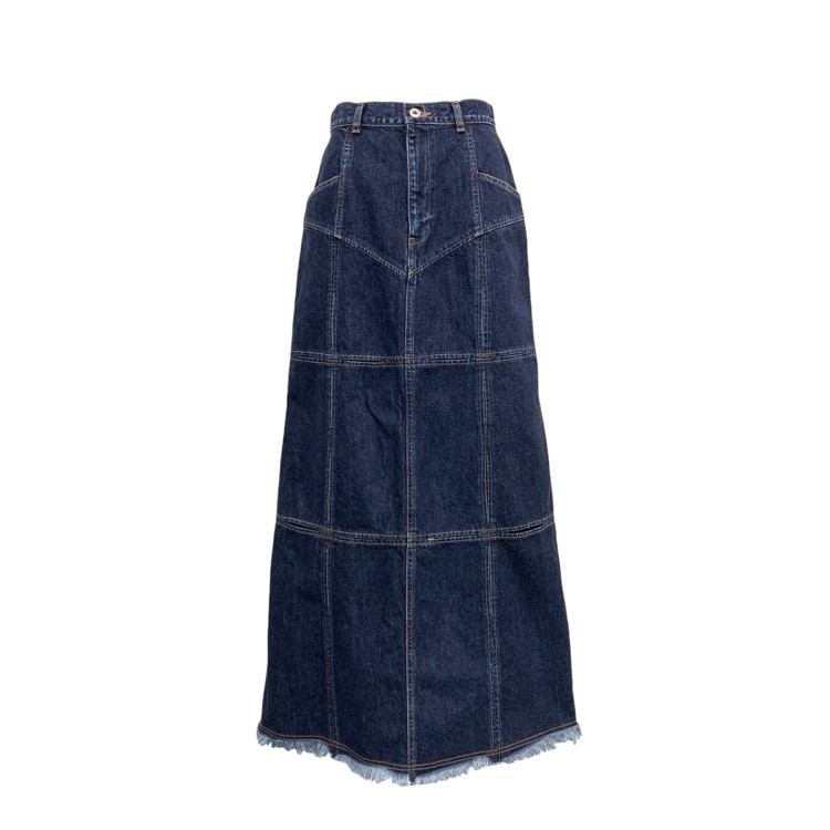 2024AW FETICO フェティコ DENIM SLIT MAXI SKIRT 十字スリットデニム スカート インディゴ 2 FTC244-0501