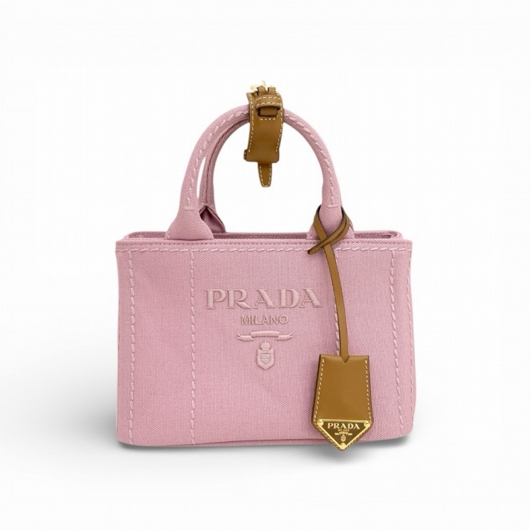 PRADA プラダ コットンキャンバス ミニハンドバッグ ピンク 1BA038_2CYA_F04HD_V_8OM