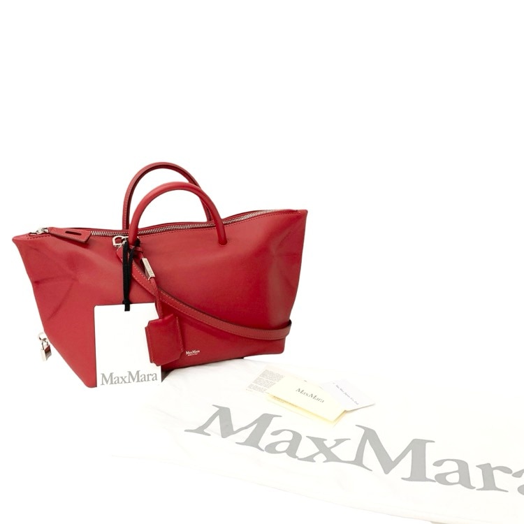 MaxMara マックスマーラ ホールドオール26 ハンドバッグ レッド 4511075106