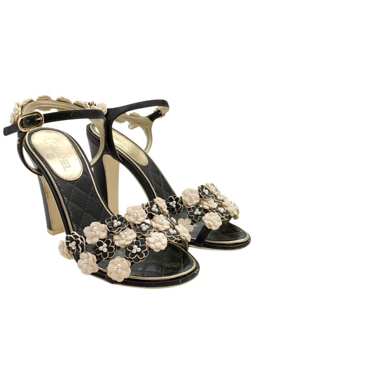 CHANEL シャネル カメリア パンプス ブラック 35C