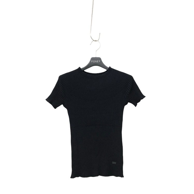 FOXEY フォクシー ニットトップ ハーフムーン ブラック 38 37559-KSTOO