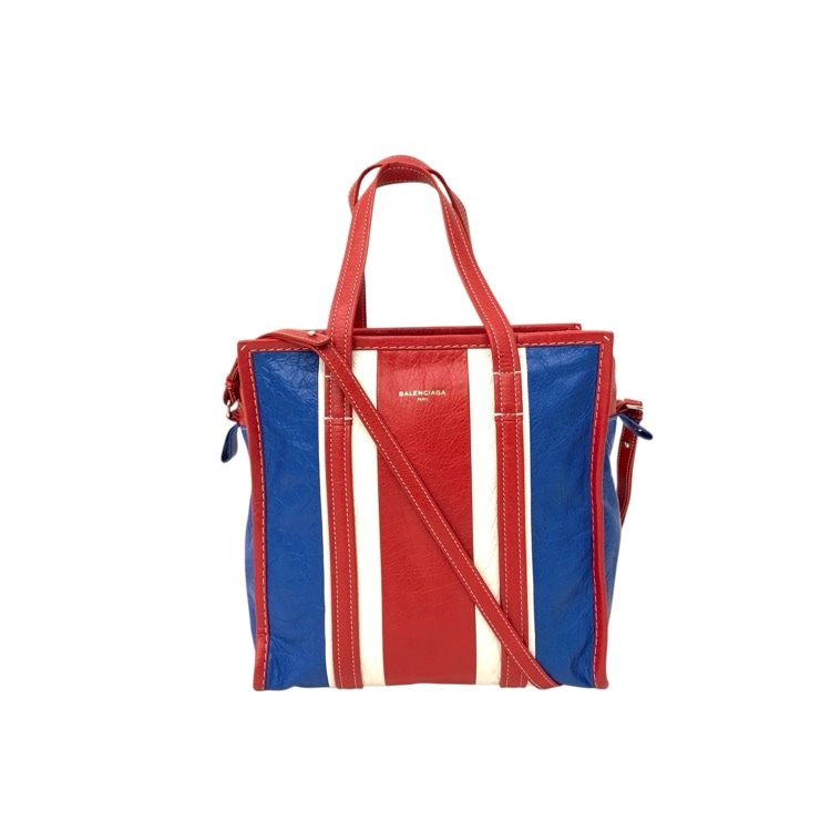BALENCIAGA バレンシアガ バザールショッパー ショルダー付 S トリコロール　