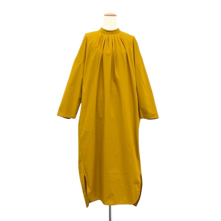 ENFOLD エンフォルド ダブルサテンタックリラックス ドレス ワンピース ダークイエロー 36 300DA233-0860