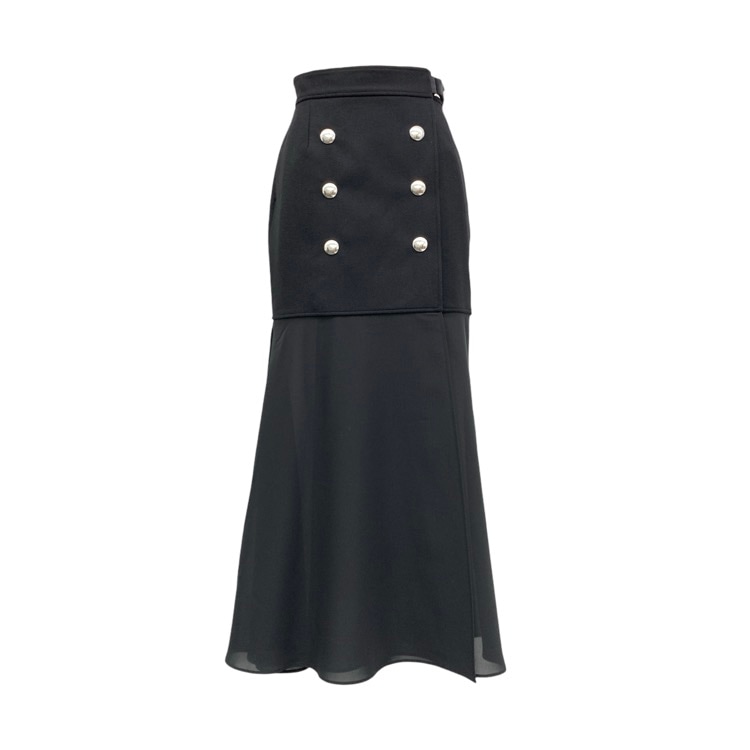 THE RERACS ザ リラクス フロントボタンスカート ブラック 36 24FW-RESK-169L-J