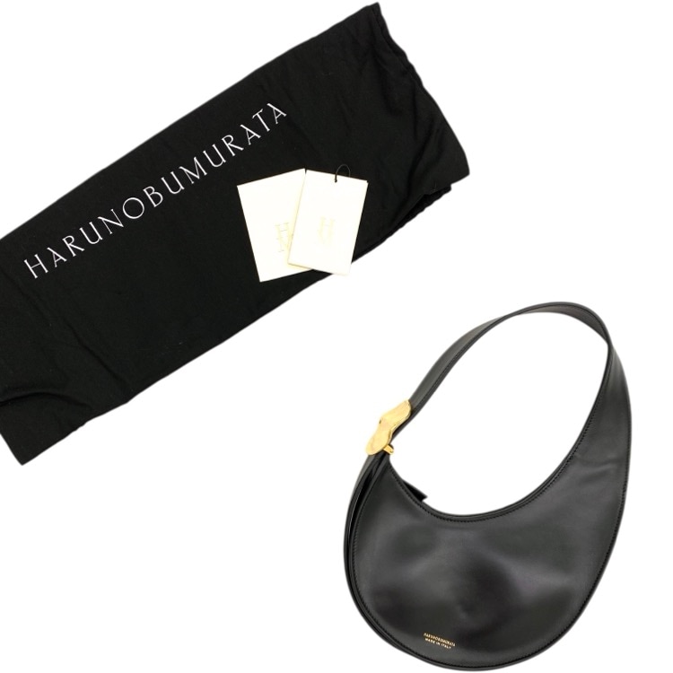 HARUNOBUMURATA ハルノブムラタ CONSTANTIN サークルバッグ レザー ショルダー ブラック HM24AW1115-ARZ02