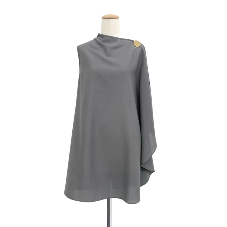 HARUNOBUMURATA ハルノブムラタ LEVI メタルボタン ブラウス グレー 36 HM25S739-ANT16