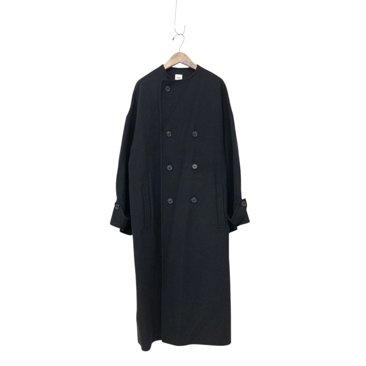 deres デレス long oval coat カシミヤロングリバー コート ブラック F DER23AW-CO-002