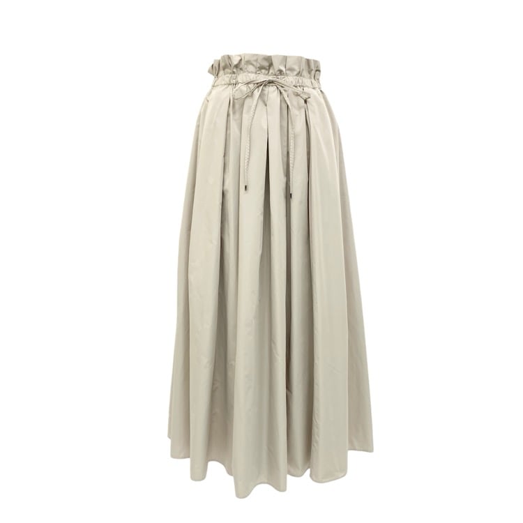 DEPAREILLE デパリエ タフタ タック スカート ベージュ 38 B1141AFS123A