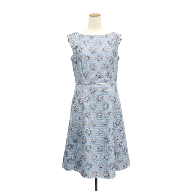 TOCCA トッカ ANNA BELLE PETALS ドレス オーガンジー刺繍ワンピース ブルー 4 OPTONM0300