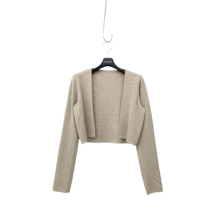 FOXEY フォクシー ボレロ レディスクエア カシミヤ・シルク ベージュ 38 38107-KAJOA